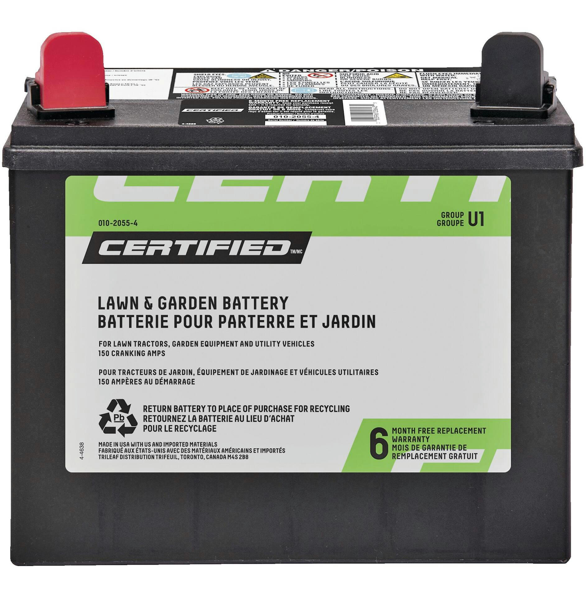 Certified Group Size U1 Battery, Small Engine 150 CCA