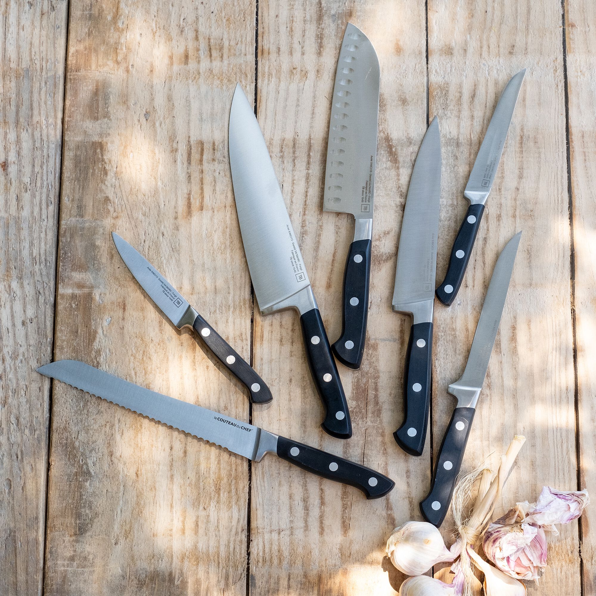 MAITE - Couteau de chef forgé avec lame 19cm en métal