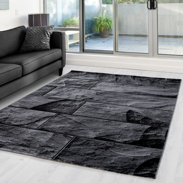 Dywan nowoczesny Parma Granit czarny 80 cm x 150 cm