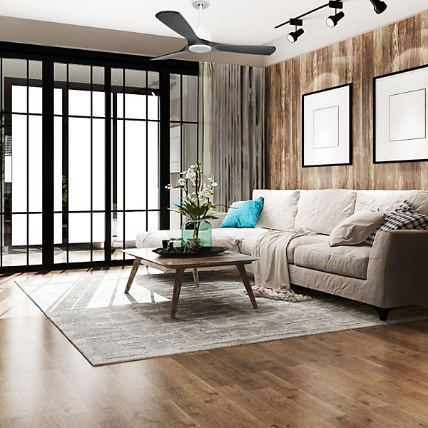 Modulo Slim- Super destratificateur et ventilateur DC 132 cm blancpales bois noiridéal 26 à 40 m²