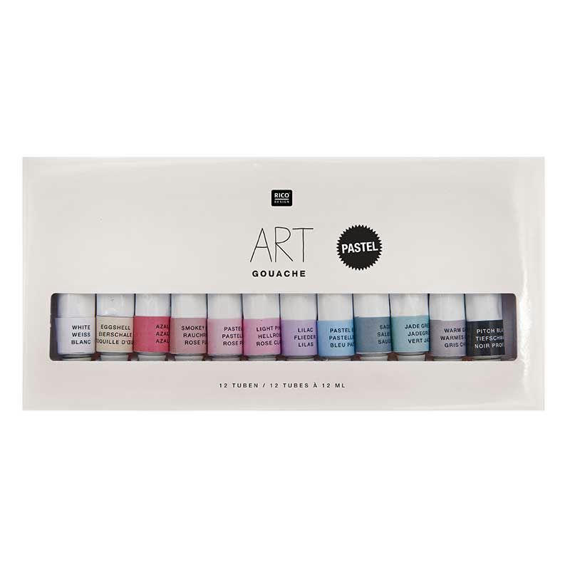 PASTEL - Set peinture gouache pastel 12x12ml
