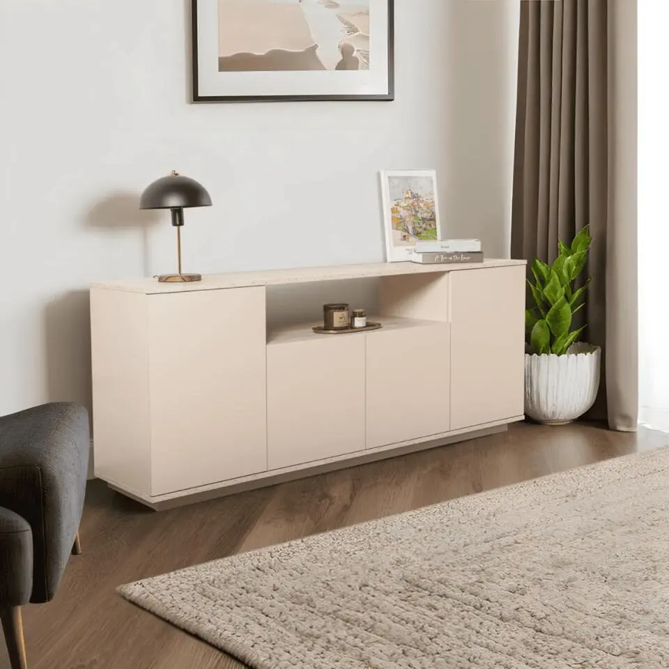 CALICOSY - ARISTA Dressoir - Beige - 44,5x180x75 cm