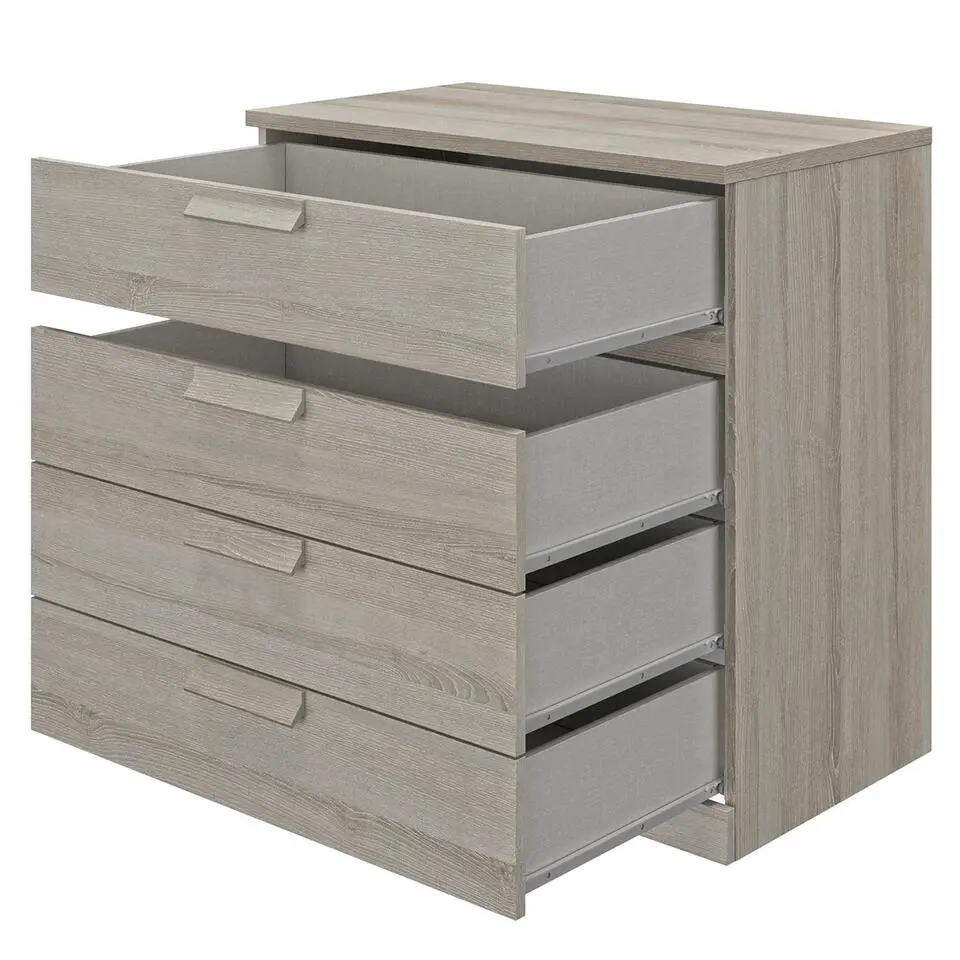 CYRUS ladekast 4 laden - Donker hout - 45x81x81 cm