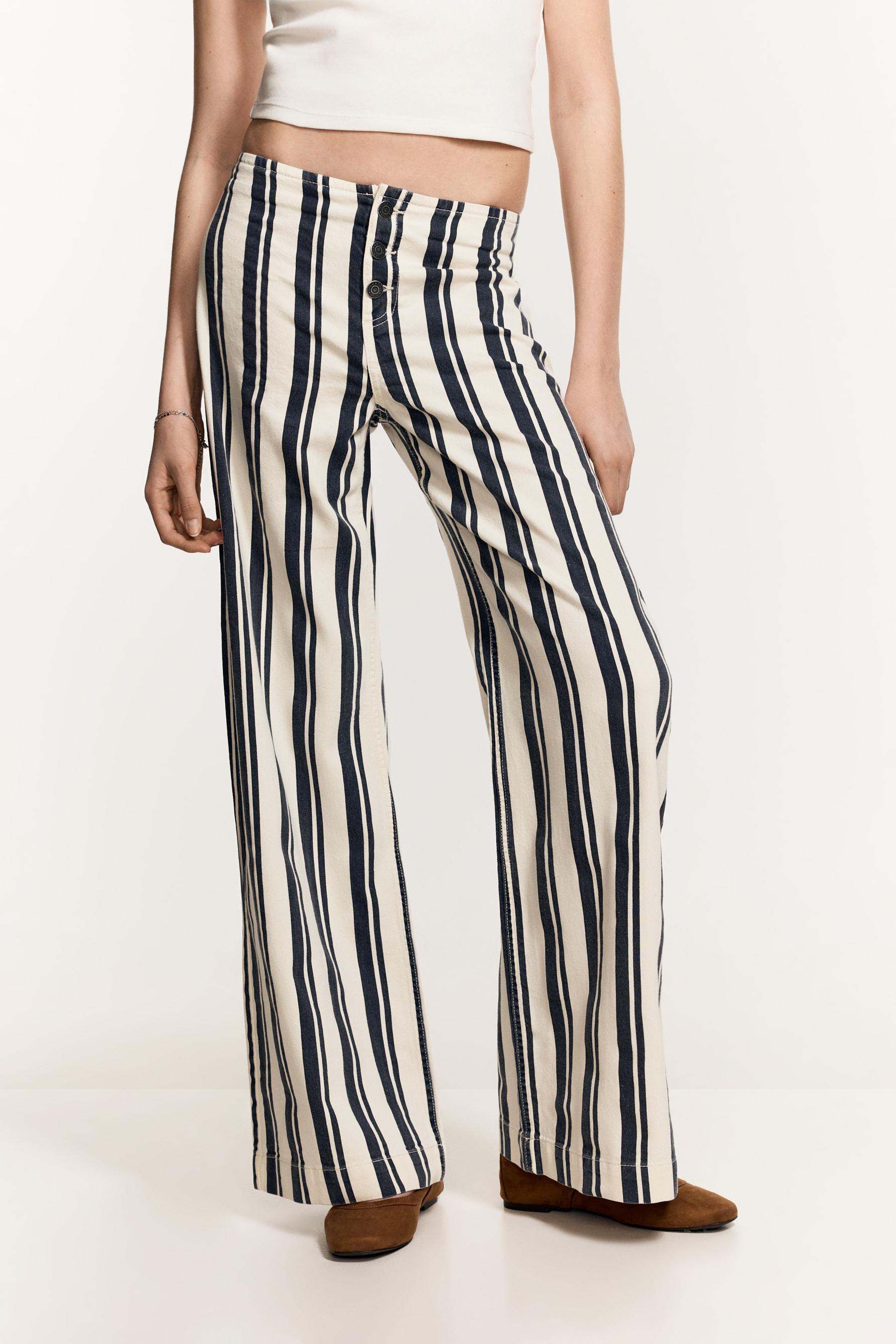 Jeans wide leg rayas