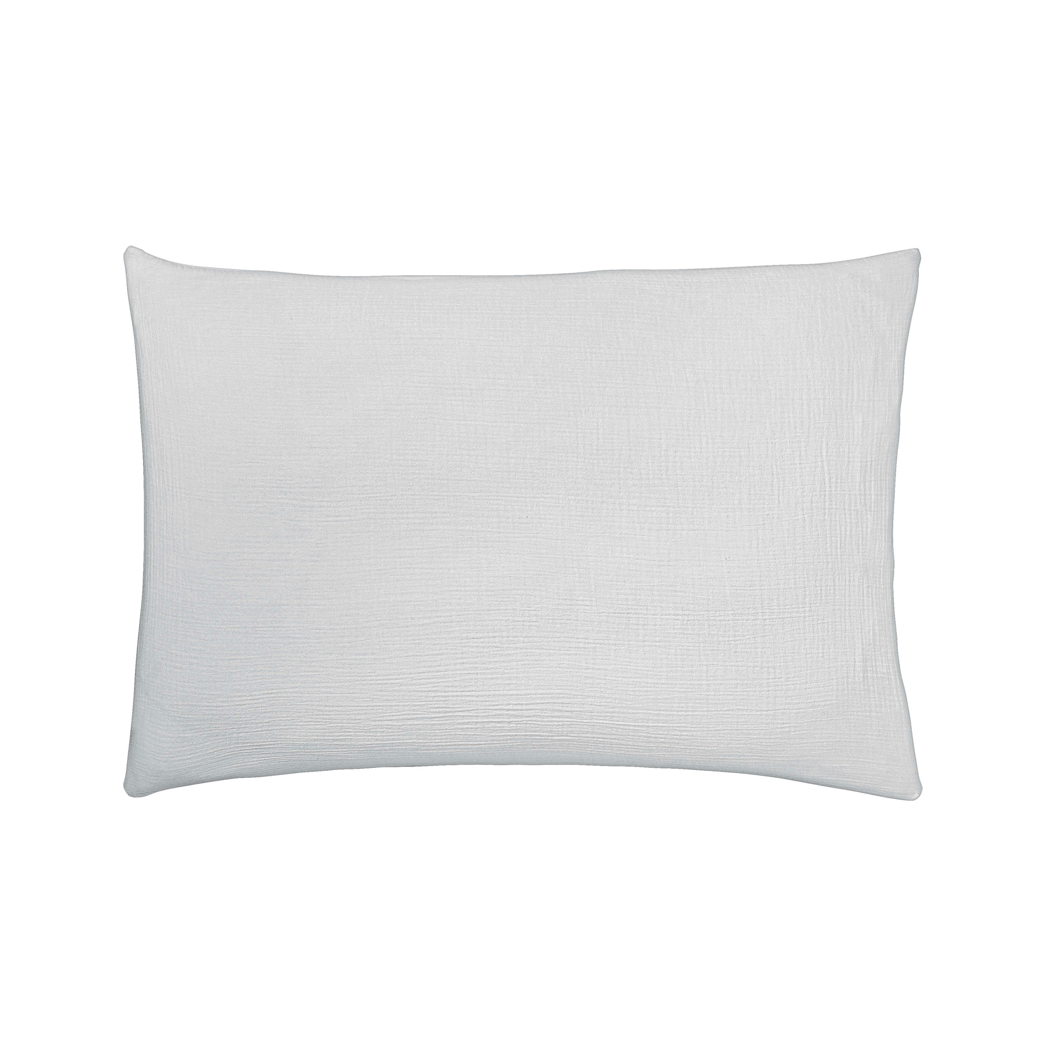 TENDRESSE - Taie d'oreiller rectangle brume en coton gris 50x75