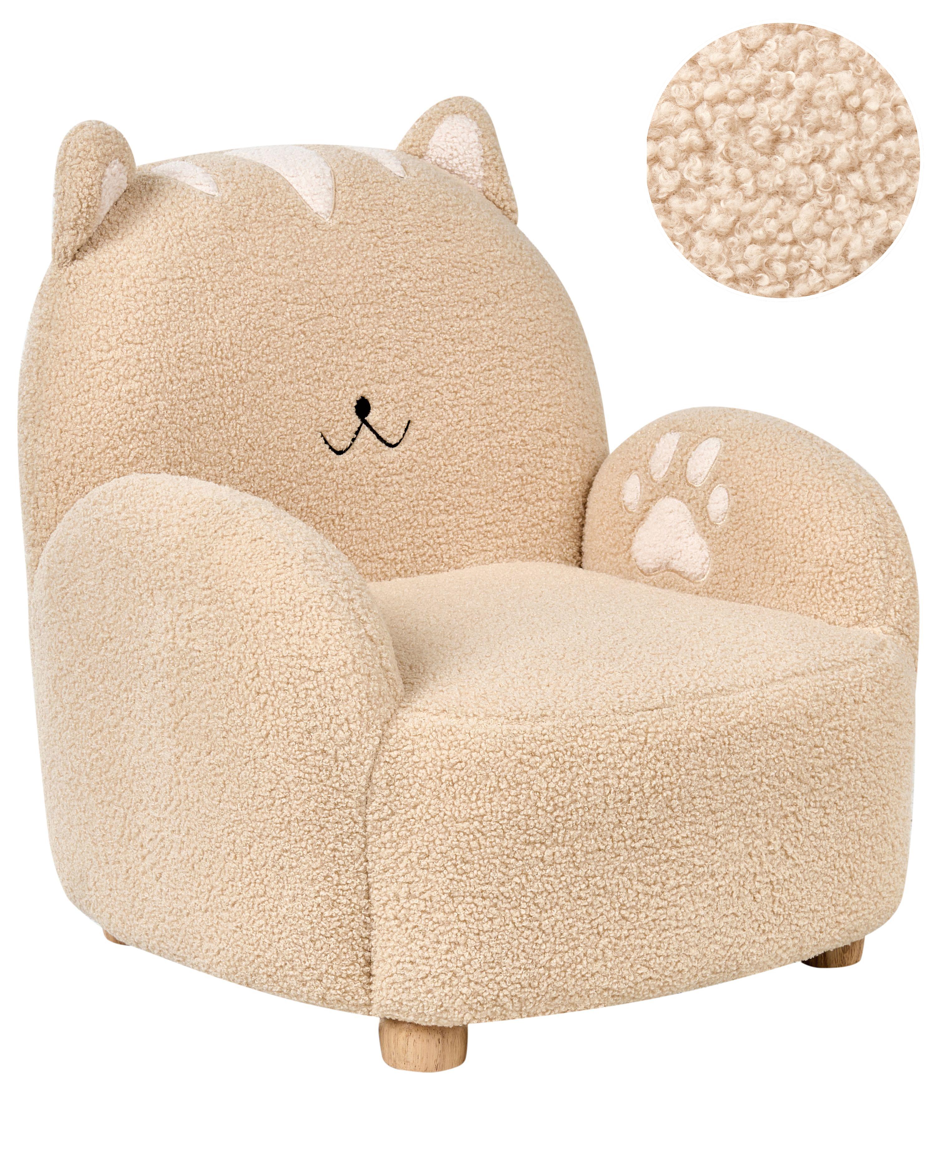 Kids Armchair Cat ZOAR Boucle Beige