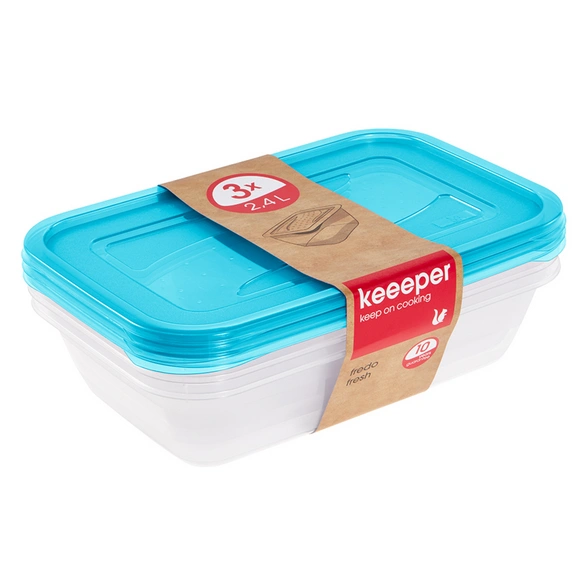 Frischhaltedosen-Set »Fredo Fresh«, 3x2,4L rechteckig fresh blue