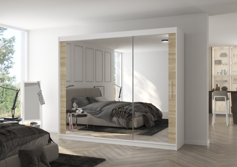 Szafa przesuwna z lustrem CHESTER 250 White