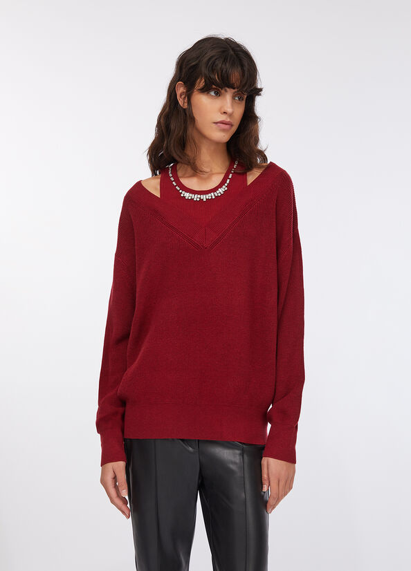 Maglione con ricami gioiello