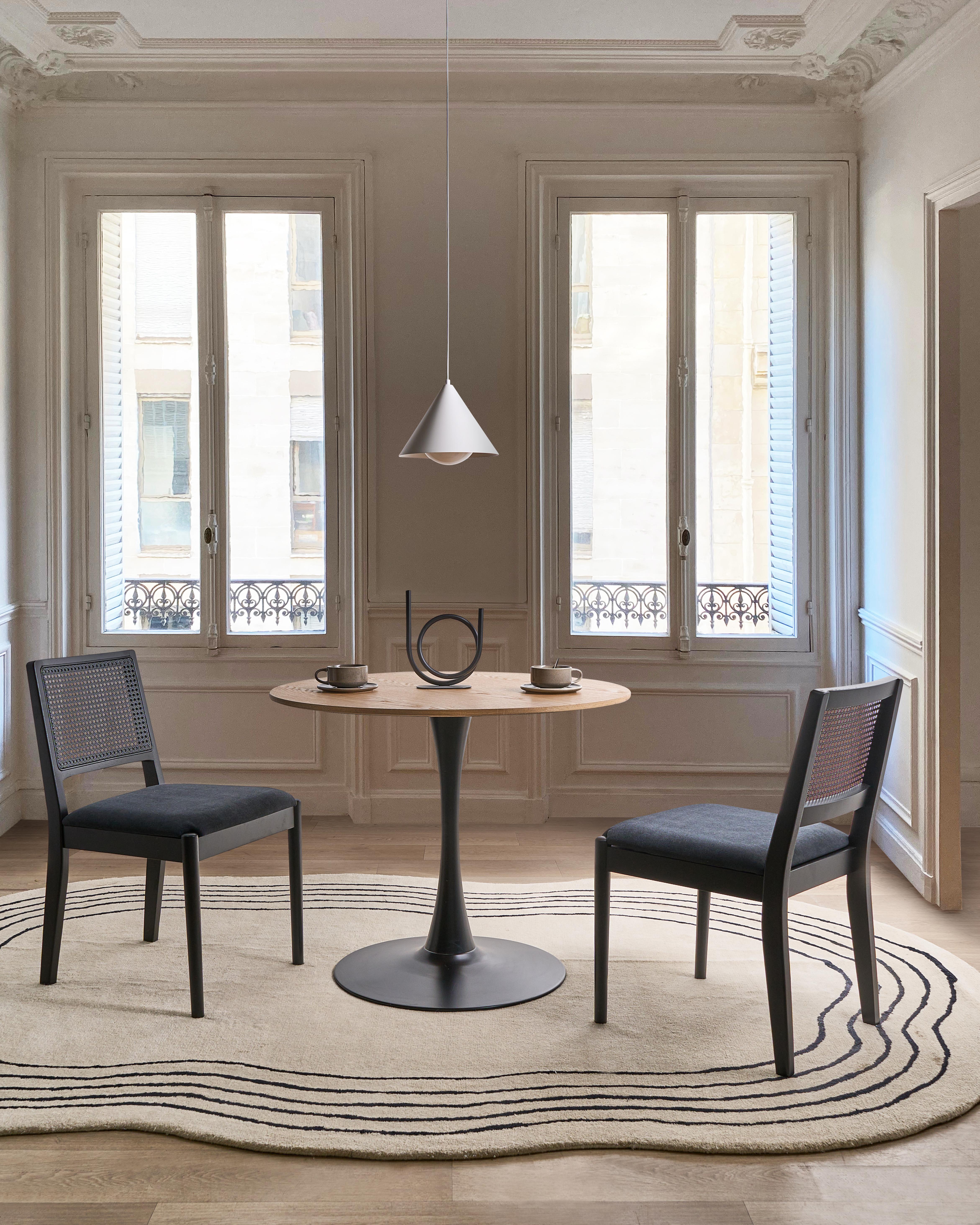 Set of 2 Dining Chairs TAMARAC Wood Black