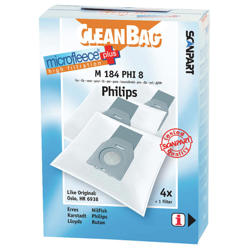 Sac pour aspirateur Philips M184PHI8 4 pièces