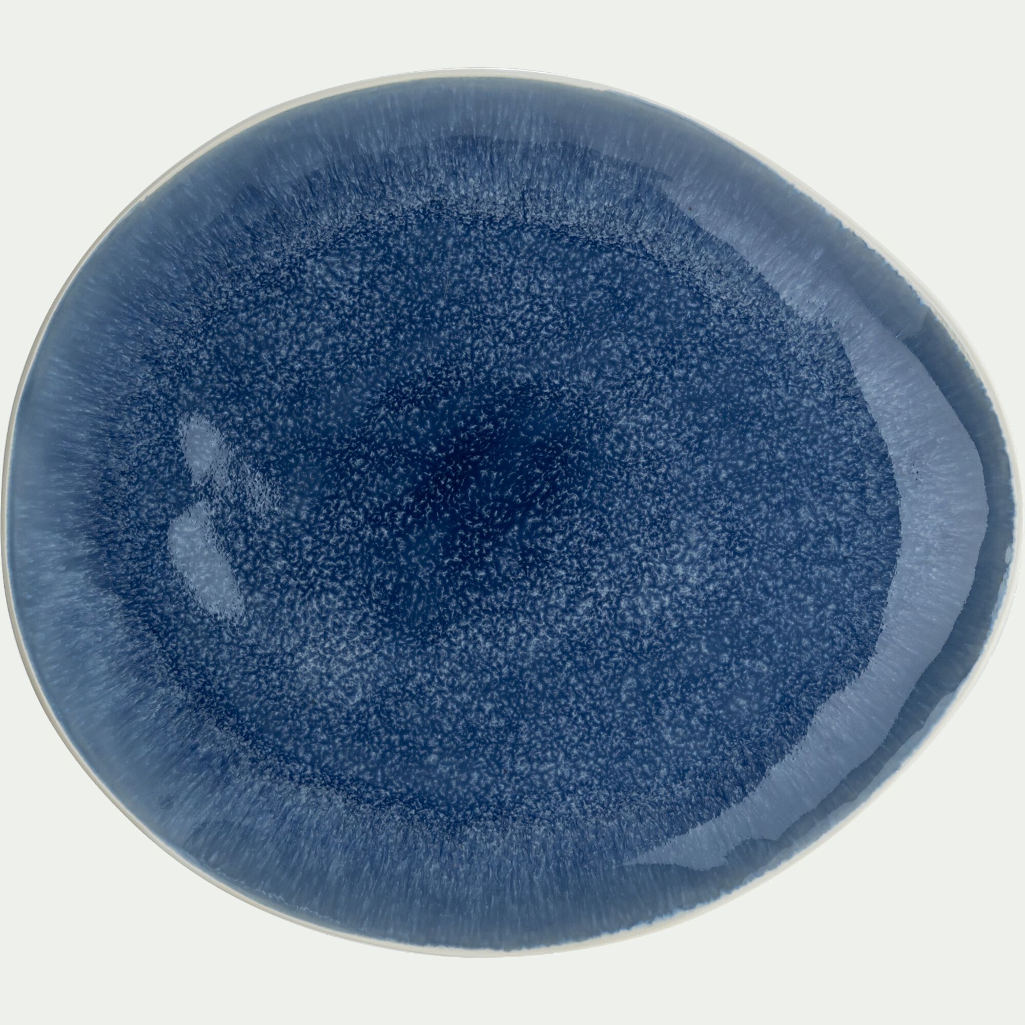 BLUE - Plat de présentation en grès 34x29cm - bleu