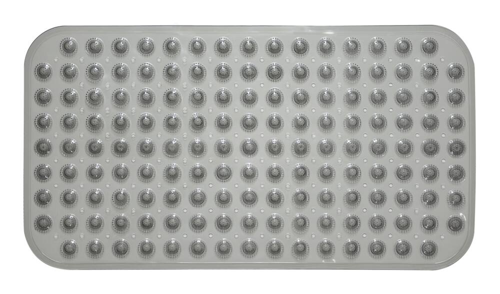 For Living Scrubber Non-slip Back Bath Tub Mat, Grey, 15-in x 28-in
