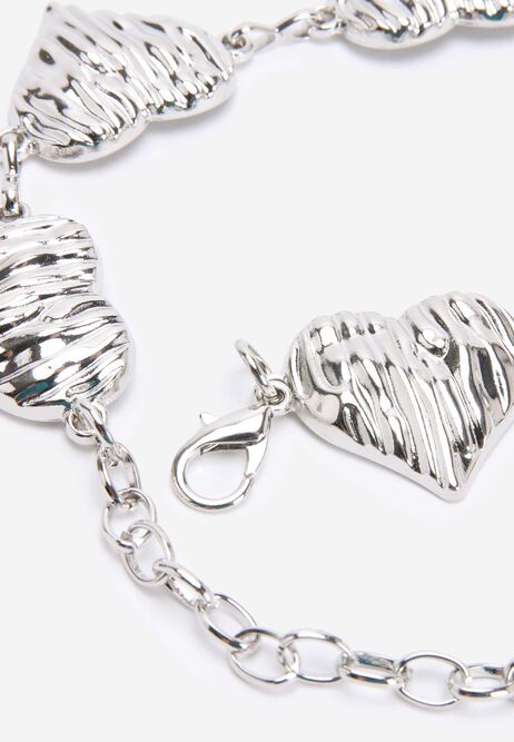 Womens Silver Heart Chain Belt