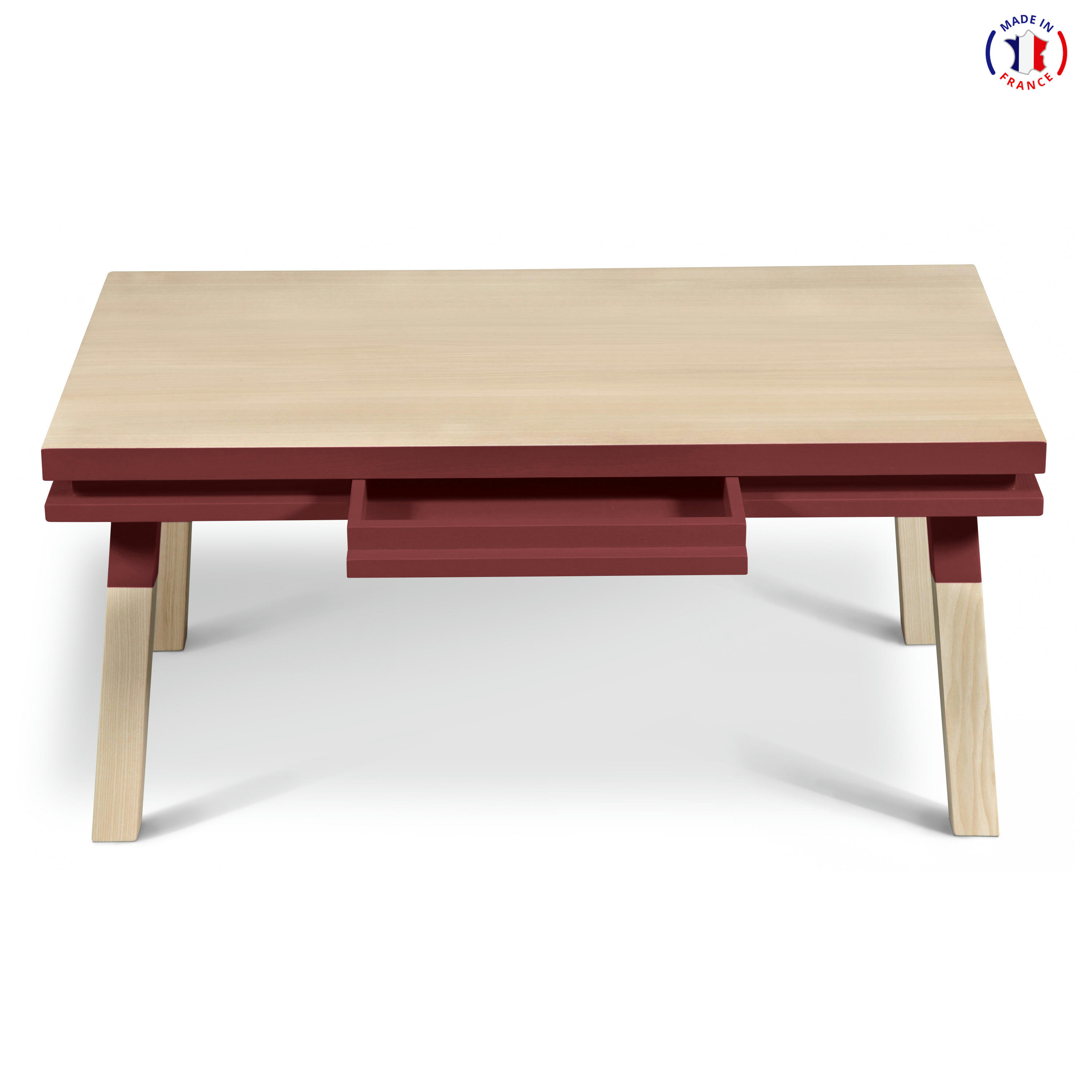 EGEE - Table basse avec tiroir 100 cm, 100% frêne massif