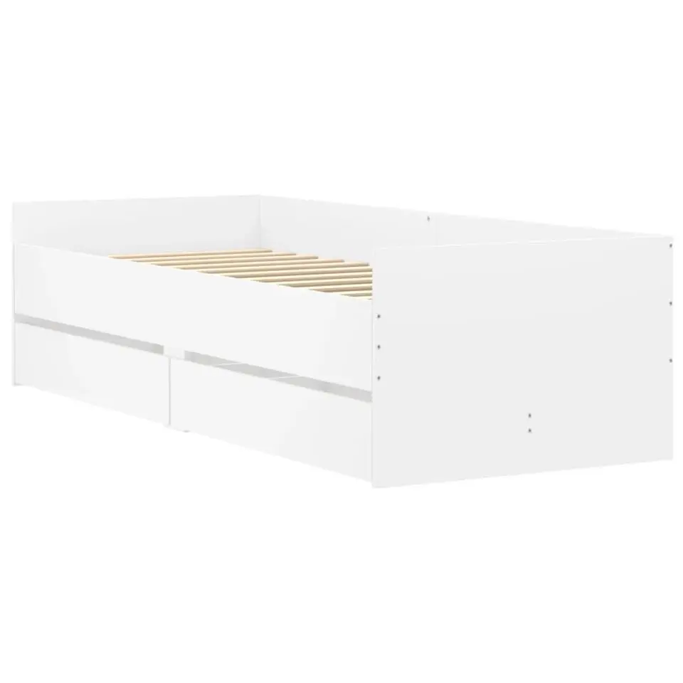 vidaXL - Bedframe met lades - Wit - Bewerkt hout - 90 x 190 cm