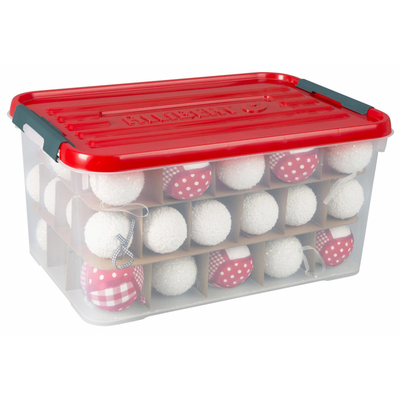 Box de rangement de Noël avec couvercle clips 50 L