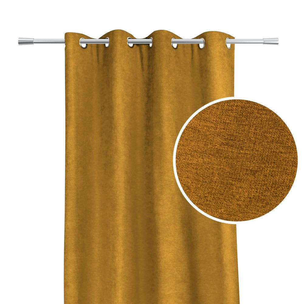GALENA - Rideau thermique aspect velours 140x260cm Ocre