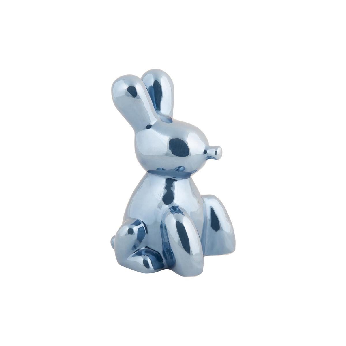 Present Time ornament Balloon Bunny - blauw - 10x9x15cm