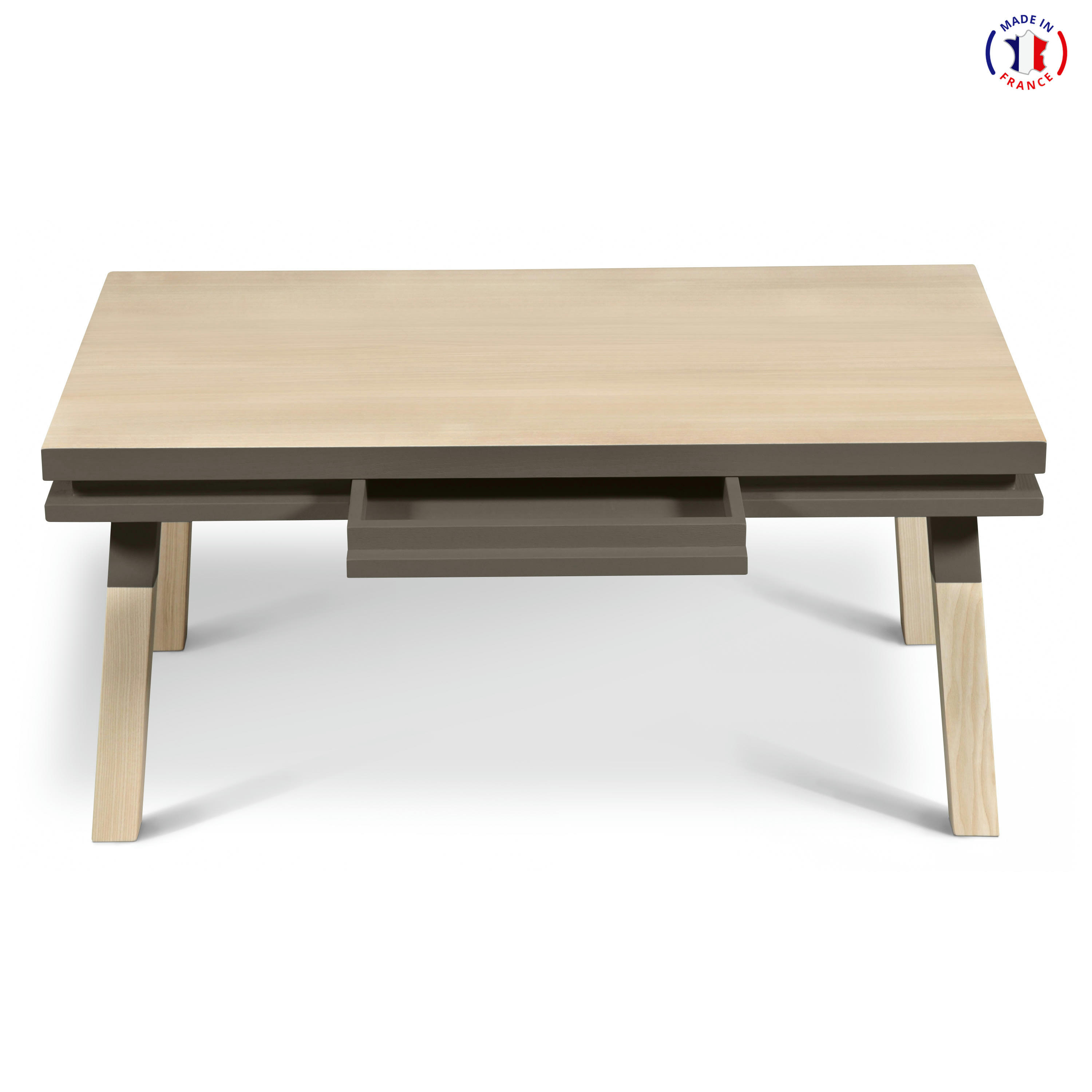 EGEE - Table basse avec tiroir 100 cm, 100% frêne massif