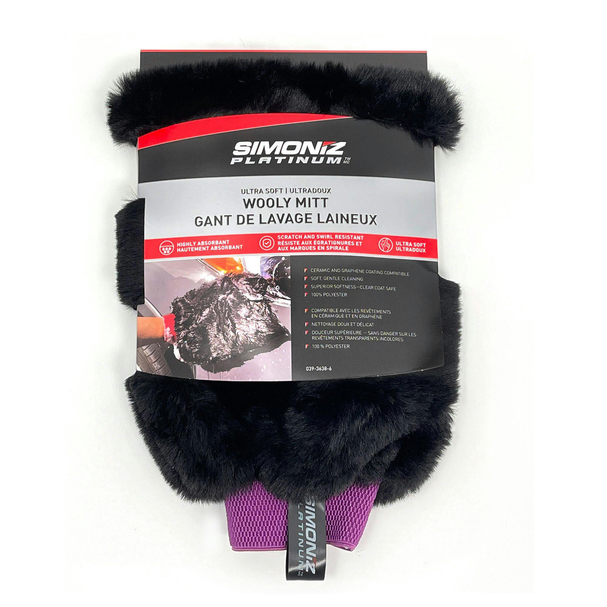 SIMONIZ Platinum Wooly Ultra-Soft Auto Wash Mitt, Black