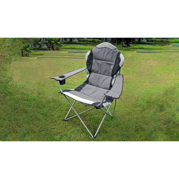 Camping-Stuhl »Deluxe«, Faltarmlehnstuhl, BxH: 92 x 110 cm, faltbar, schwarz/grau, inkl. Tragetasche