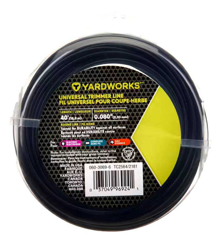 Yardworks Round Trimmer Line 0.080