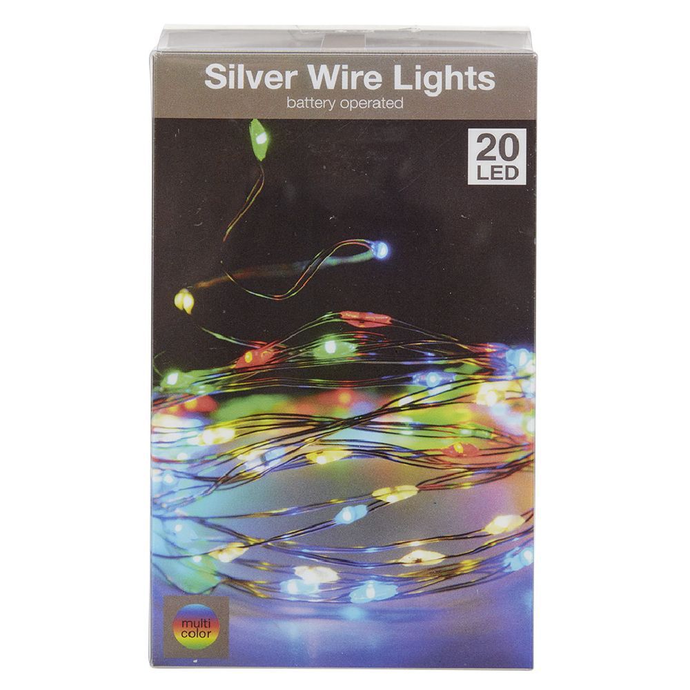 Guirlande électrique fil cuivre 20 microLED 1m d'éclairage multicolore