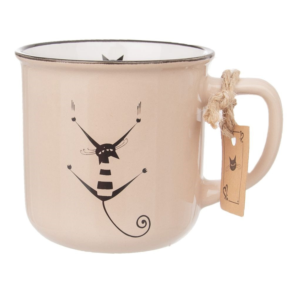 Kubek ceramiczny do kawy herbaty kot 350 ml