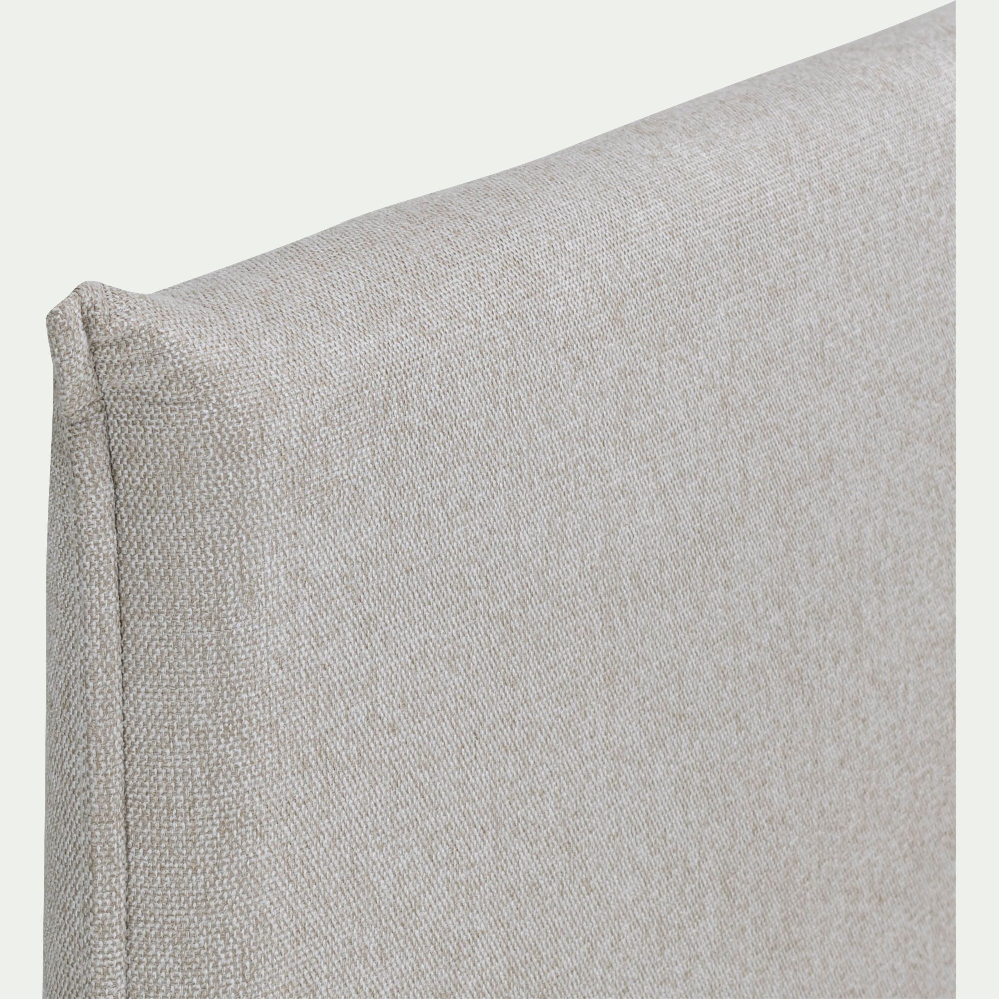 MARLO - Lit 2 places avec tête de lit en tissu 160x200cm - gris