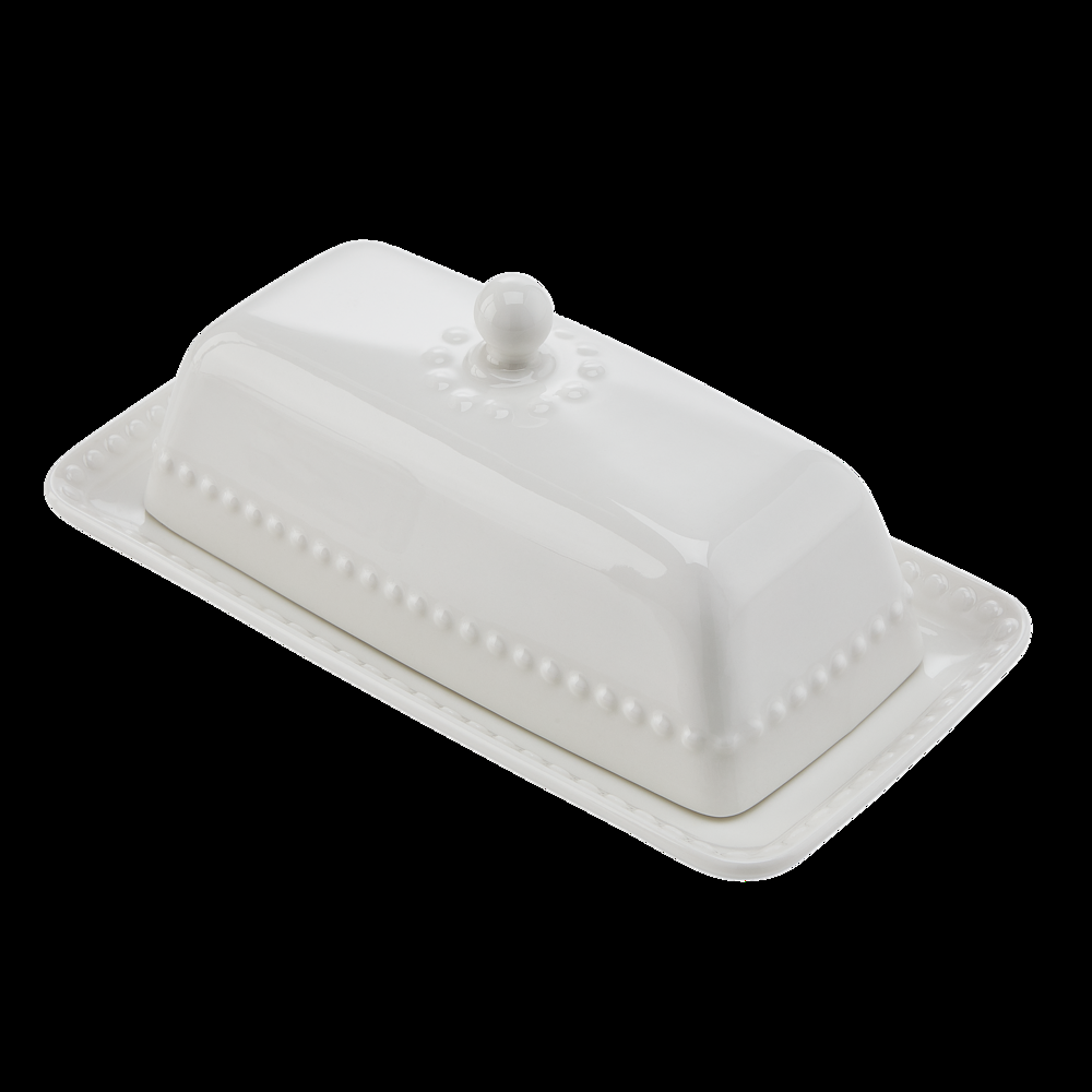 CANVAS Porcelain Butter Dish with Lid, Dishwasher Safe,  1-Stick Butter Capacity, White