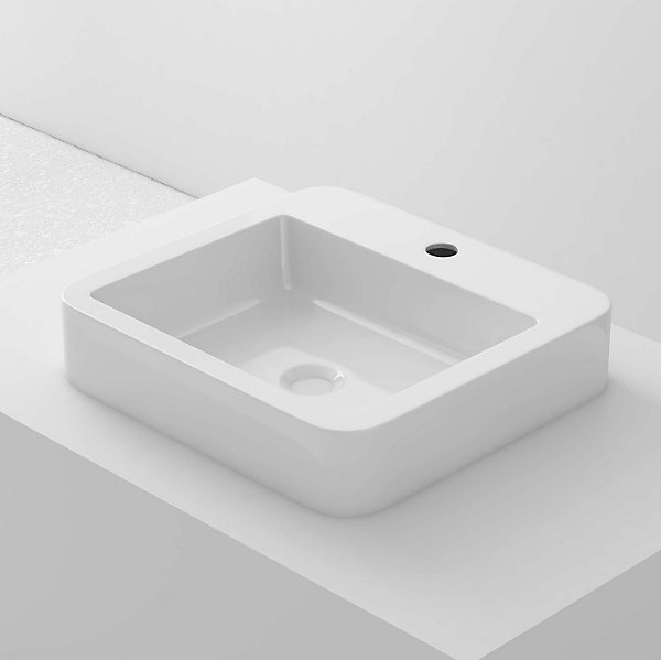 Lavabo à poser LINARES céramique 45,5x10x42,5 cm blanc