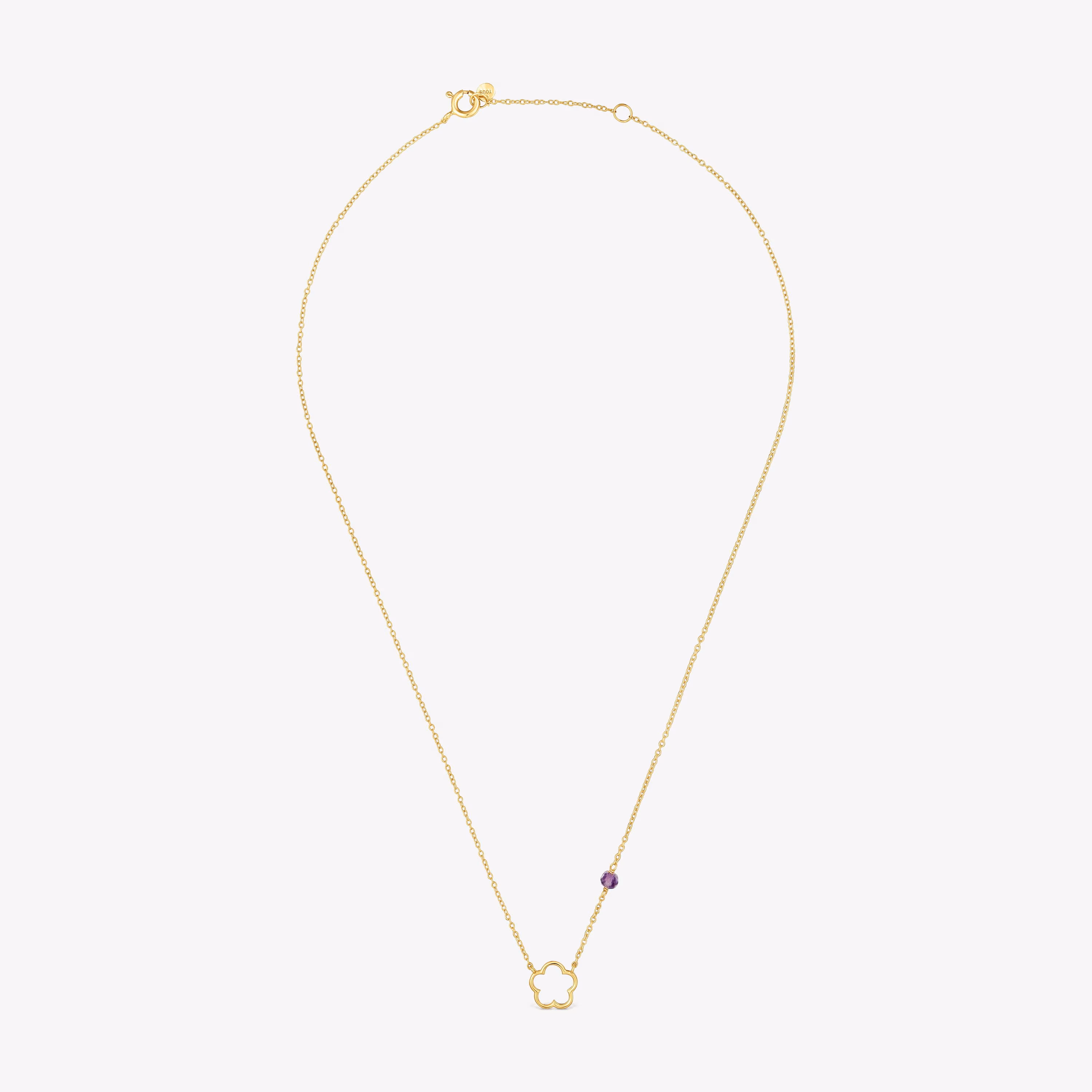 Collar flor de oro 9 kt y amatista Silueta