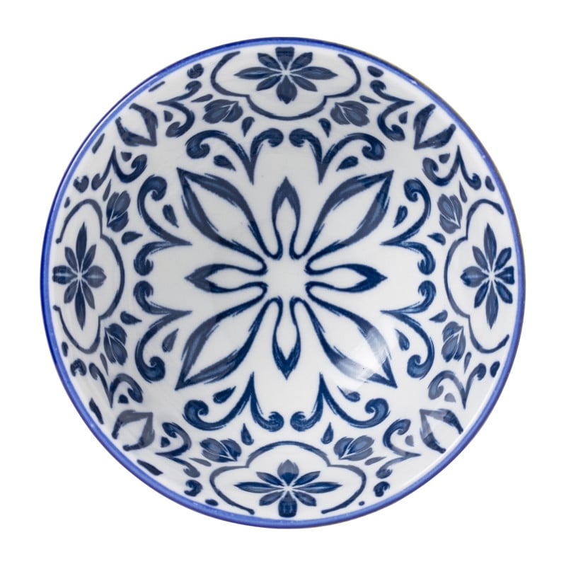 Schaaltje Sen - blauw/geel - &Oslash;9.2x4.8 cm