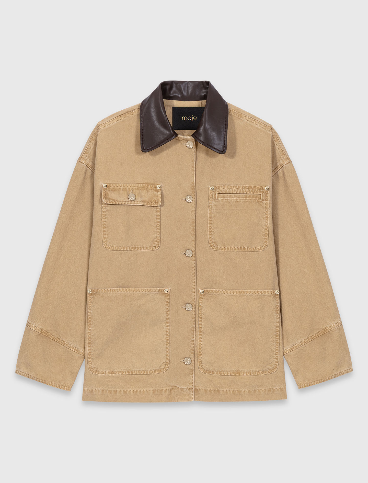 Veste en denim avec dos plissé