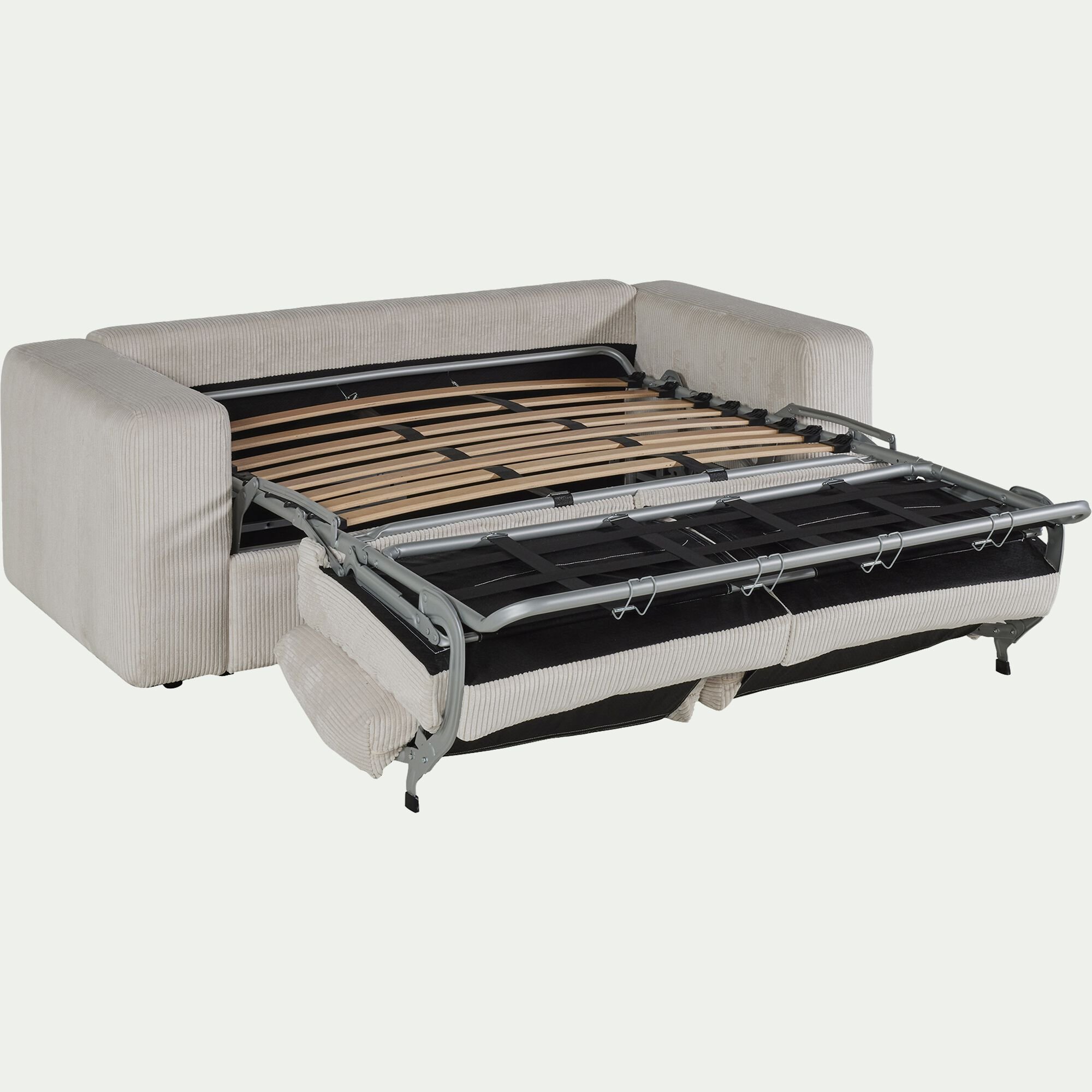 PIUMA - Canapé 3 places convertible en velours côtelé - beige roucas