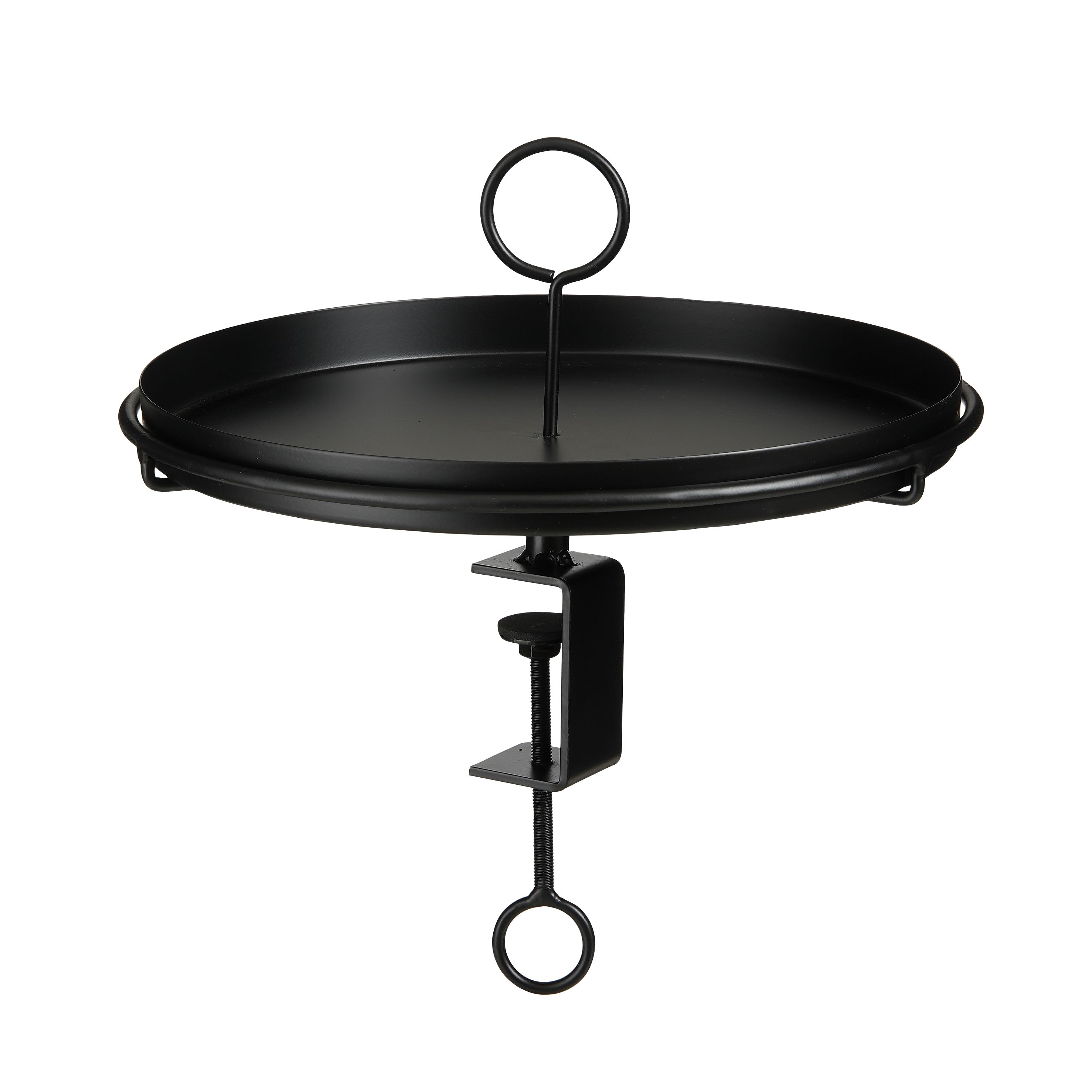 Mica Decorations Aston Dienblad met Klem - H30 x Ø31 cm - Metaal - Zwart