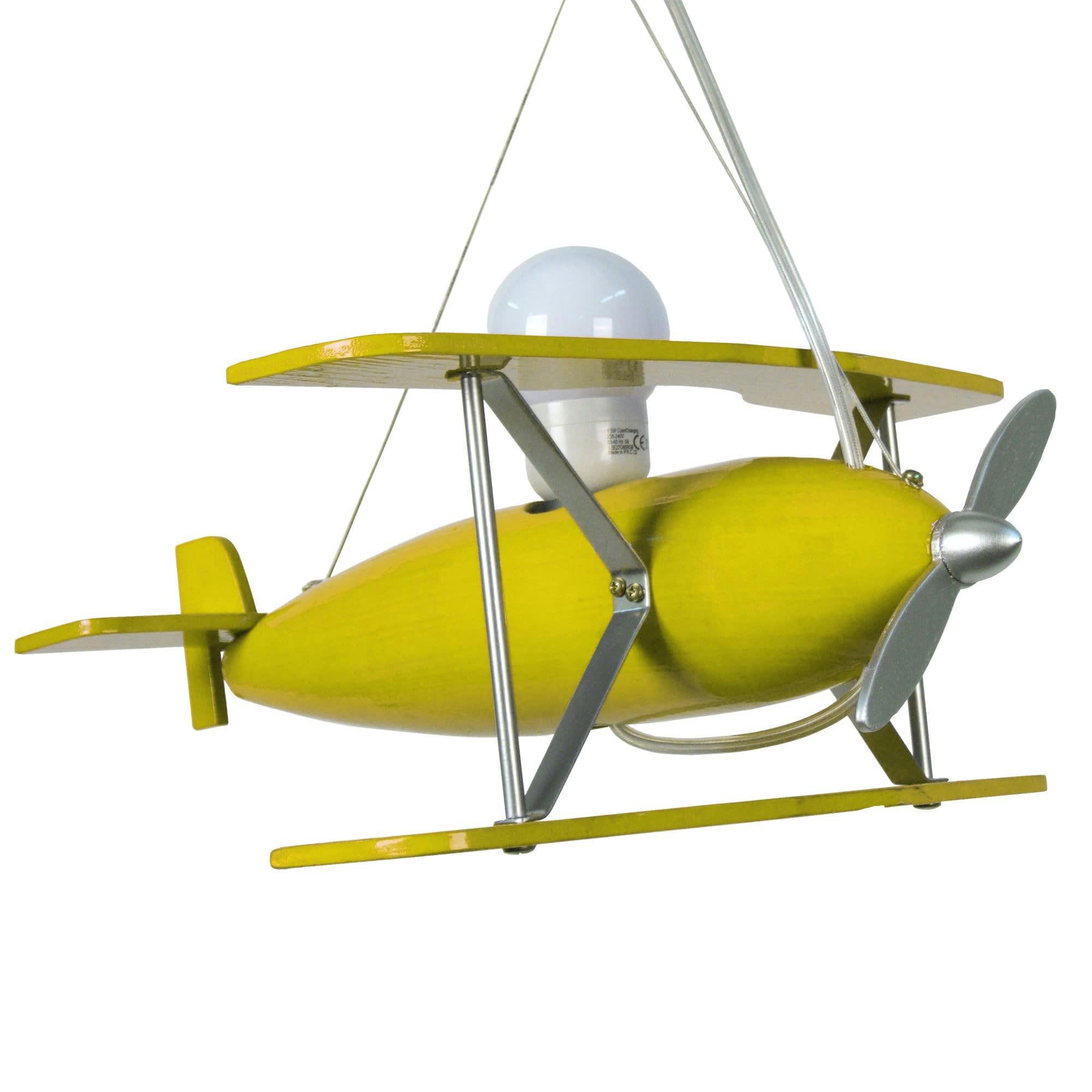 AVION - Suspension bois jaune