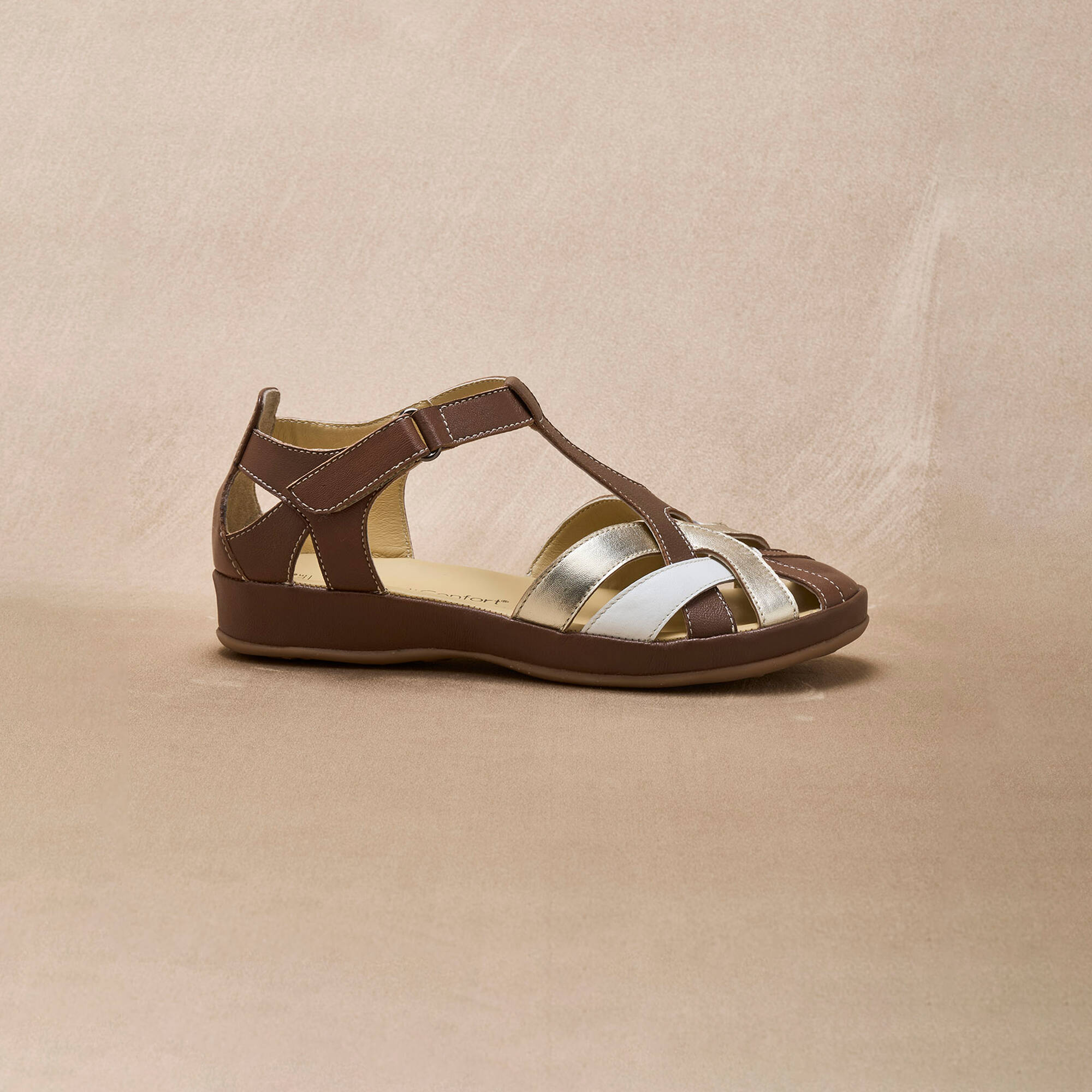Sandales salomées cuir largeur confort