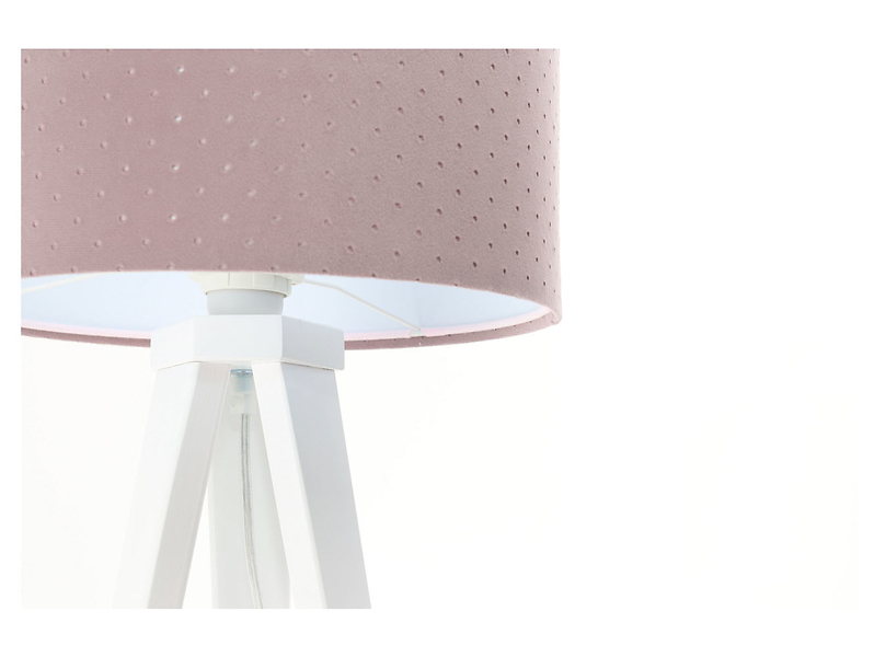 Lampa stołowa Jasmine bebe tkaninowa różowo-biała