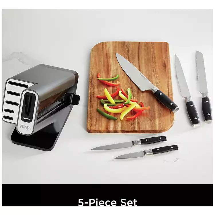 Ninja Stay Sharp 5 Piece Knife With Knife Block - Black