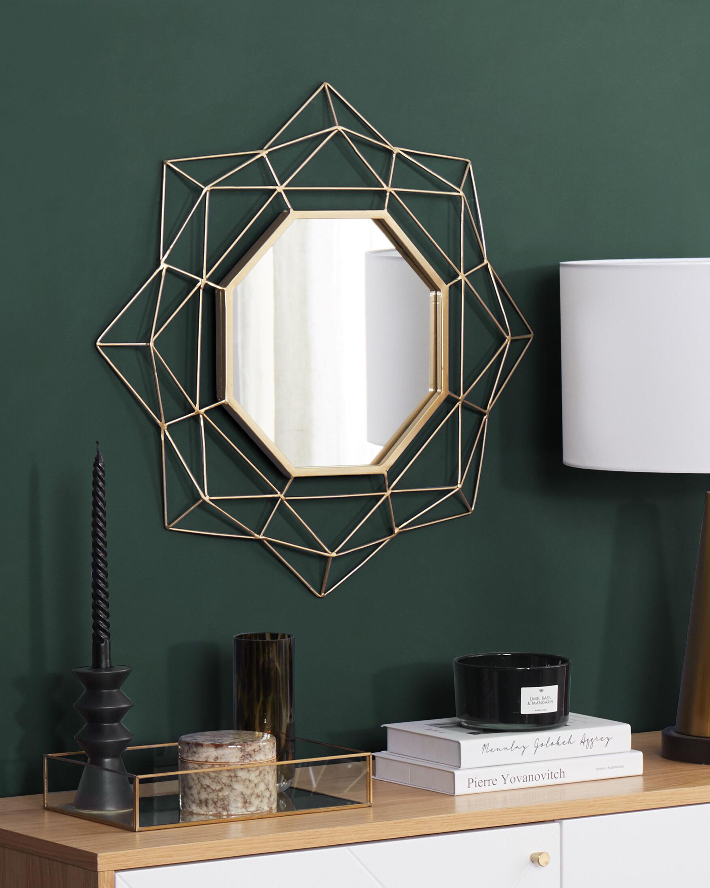 Wall Mirror HILLION 60 cm 60 cm Metal Gold