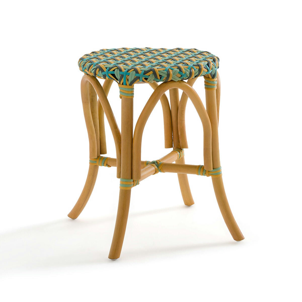 Tabouret canne de rotin et tressage, Musette