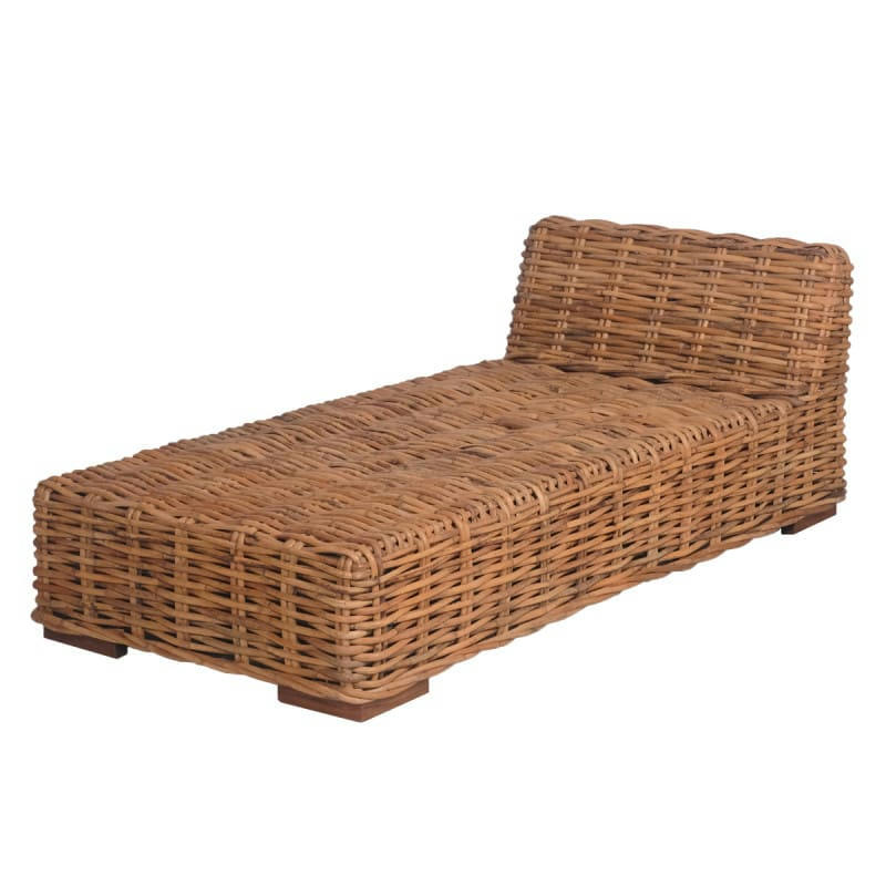 CAYENNE - Méridienne 2 places en rotin tressé marron