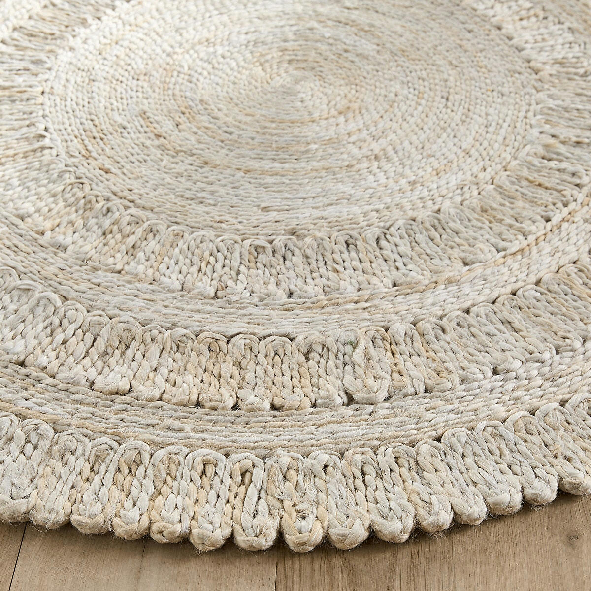 Tapis rond Ø 120 cm en jute, tressé main, Deepti