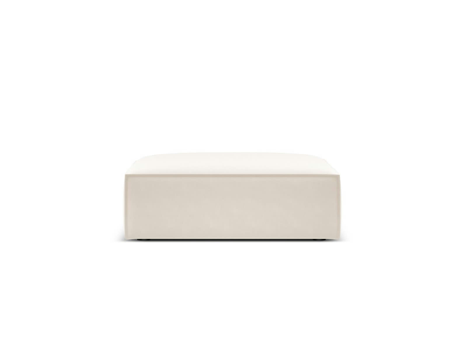 KAELLE - Pouf 1 place en tissu velours beige clair
