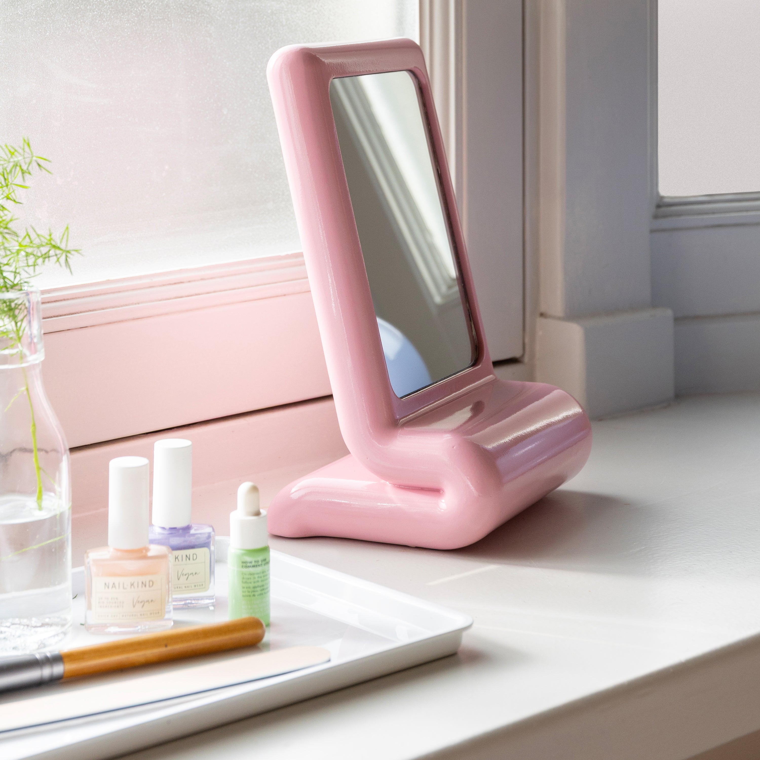 &k amsterdam Vanity Whip Tafelspiegel - Roze