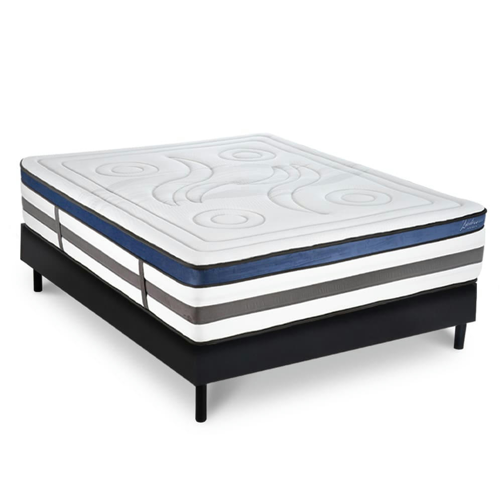 QUINTESSENCE - Ensemble Matelas à Mémoire de forme h30cm et sommier bois 160x200