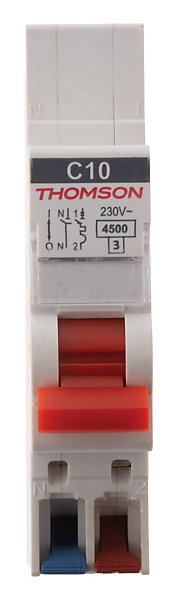 Disjoncteur 1P N bornes auto 10A Easy Connect Thomson