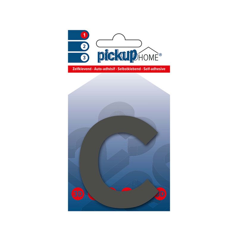 Lettre C adhésive Rio grise 10 cm PICKUP